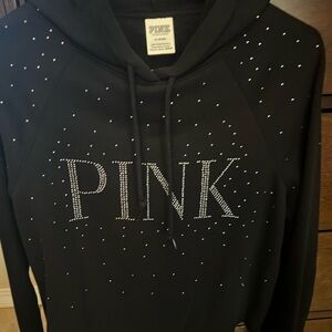 PINK Victoria's Secret Black Hoodie with Rhinestones